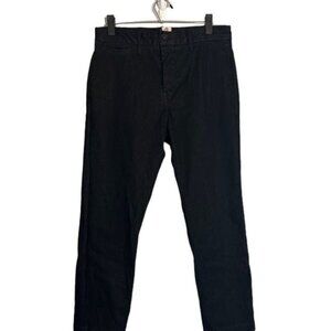 Hiroshi Kato Black Cotton Blend The Axe Slim Chino Pants Men Sz 30